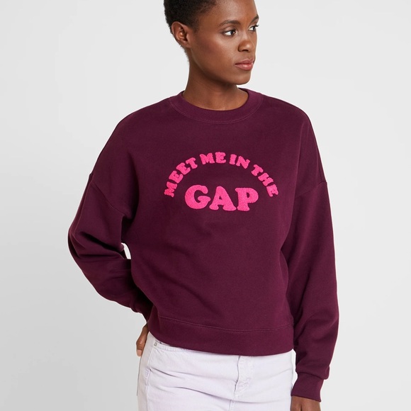 Meet Me In The GAP maroon & pink sweatshirt - Picture 1 of 6